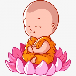 Cartoon Monk Lotus Seat, Lotus Seat, Cartoon, Monk PNG ...