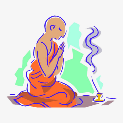 Burn Incense And Pray Monk, Buddhist Monk, Temple, Buddha PNG Image ...
