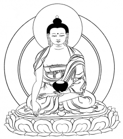 Buddhist Line Art: Sakyamuni Buddha (Tibetan