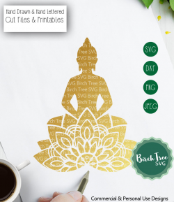 Buddha Mandala SVG Cut File, Buddha SVG, Buddha Clipart, Meditation Svg,  Buddhism Buddha Stencil Svg for Cricut Silhouette png dxf jpeg svg