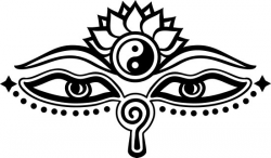 Eyes of Buddha, Yin Yang, Symbol Wisdom & Enlightenment