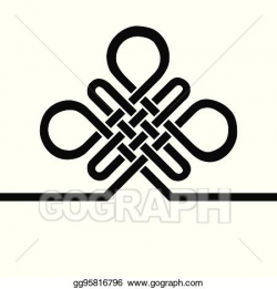 Clip Art Vector - Auspicious endless knot.buddhist symbol.black ...