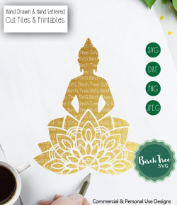Buddha Mandala SVG Cut File, Buddha SVG, Buddha Clipart, Meditation Svg,  Buddhism Buddha Stencil Svg for Cricut Silhouette png dxf jpeg svg