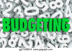 Stock Illustrations - Budgeting 3d word numbers background financial ...