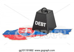 Drawing - Slovak national debt or budget deficit, financial crisis ...