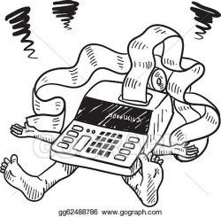 EPS Illustration - Tax and financial stress sketch. Vector Clipart ...