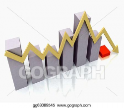 Drawing - Bar chart shows yellow profit line against budget. Clipart ...