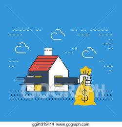 Vector Illustration - Detached house, family home budget ...