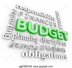 Stock Illustration - Budget 3d word collage planning finances ...