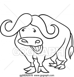 Vector Art - African buffalo for coloring book. Clipart Drawing ...