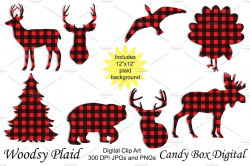 Buffalo Plaid Animal Clip Art ~ Patterns ~ Creative Market
