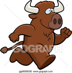 EPS Vector - Buffalo running. Stock Clipart Illustration ...