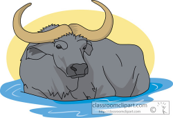 Animal Clipart - Buffalo Clipart - water_buffalo_in_water ...