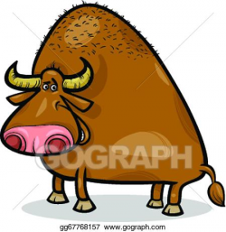 Vector Art - Bull or buffalo cartoon illustration. Clipart Drawing ...