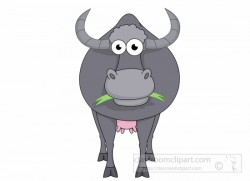 Animal Clipart - Buffalo Clipart - buffalo-cartoon-character-eating ...