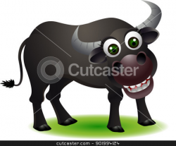 cute buffalo cartoom smiling stock vector
