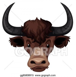Vector Illustration - Buffalo head on white background. EPS ...