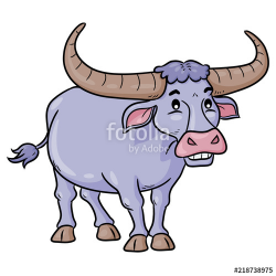 Buffalo Cute Cartoon Illustration of cute cartoon buffalo ...