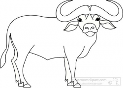 buffalo-black-white-outline-clipart-72088.jpg | animal coloring ...