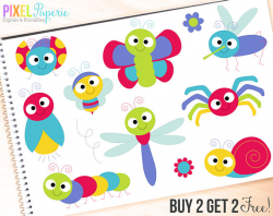 bugs clipart insects clip art ladybug lady bug bee butterfly - Cute ...