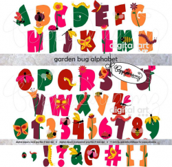 Garden Bug Alphabet: Clip Art Pack (300 dpi png) Digital Butterfly ...