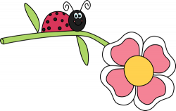 Ladybug on a Flower Clip Art - Ladybug on a Flower Image ...
