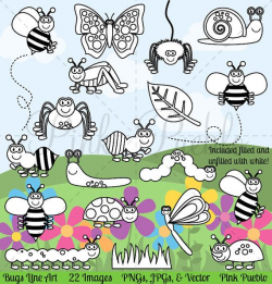 Bug Clipart, Bug Clip Art, Bug Digital Stamps, Insect Clipart ...