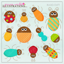 Bugg Outt Cute Digital Clipart for Card Design, Scrapbooking, and ...