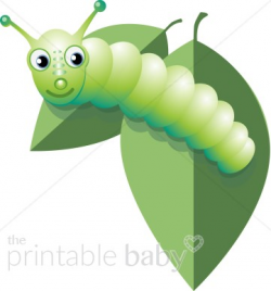 Catepillar on Leaves Clipart | Bug Clipart