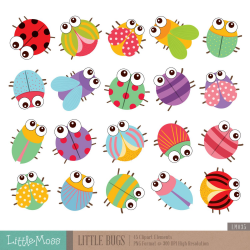 Little Bugs Clipart | Etsy, Bottle cap images and Rock painting