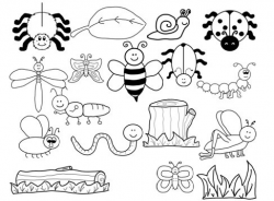 Items similar to Black and White Bug Clip Art on Etsy