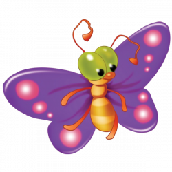 Cute Butterfly Cartoon Clip Art Images On A Transparent Background ...