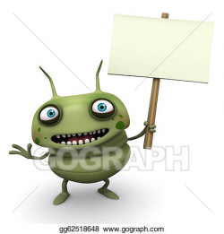 Clipart - Computer bug holding blank board. Stock Illustration ...