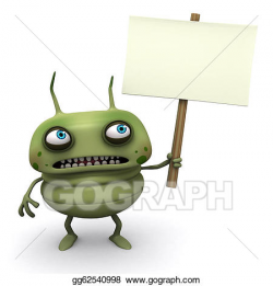Clipart - Computer bug holding blank board. Stock Illustration ...