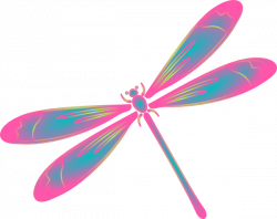 Dragonfly Clip Art | Dragonfly In Flight Blue Green Pink ...