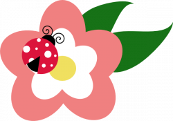 Pink Ladybug Clip Art | Flower With Ladybug clip art - vector clip ...