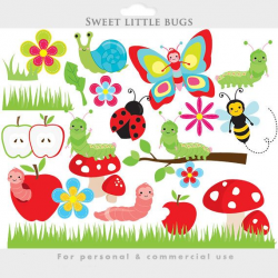 Cute bugs clipart - bugs clip art, caterpillar, worm, ladybug, lady ...