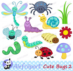 50% OFF SALE Bugs clipart Happy Bugs Clipart by Alefclipart | Bichos ...