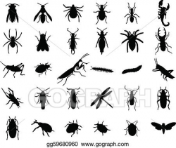 Vector Stock - Bugs silhouette. Clipart Illustration gg59680960 ...
