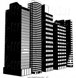 Tall Building Black And White Clipart