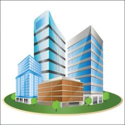 Architecture clipart business building - Pencil and in color ...