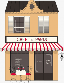 Paris Coffee Shop, Cafe, Flat, Building PNG Image and Clipart for ...