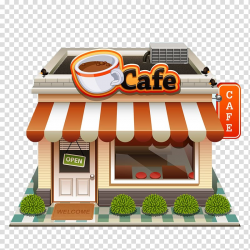 White and red Cafe store illustration, United States Cafe ...