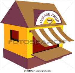 Coffee Shop Building Clipart