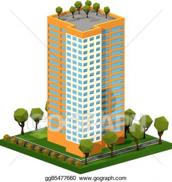 Vector Stock - Polygon isometric multi-storey building. residential ...