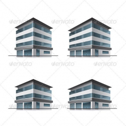 Hotel or Office Buildings ... building, cartoon, clipart, cube ...