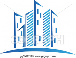 Vector Art - Modern blue buildings logo. Clipart Drawing gg65627129 ...