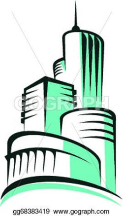Urban clipart modern architecture - Pencil and in color urban ...