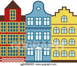 EPS Illustration - Traditional old buildings amsterdam house ...
