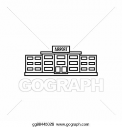 Stock Illustration - Airport building icon, outline style. Clipart ...